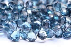 Topacio AAA de 5x8 mm, facetado, en forma de pera, briolette, natural, genuino, topacio azul de Londres, piedra semipreciosa, cuentas sueltas para joyería. - Product Image 1