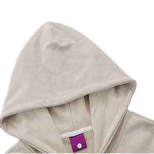 Sudadera con capucha personalizada para hombre, de algodón 100% grueso, impermeable, de secado rápido, transpirable, con cremallera completa y logotipo de marca, estilo pullover. - Product Image 3