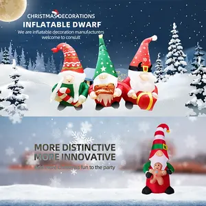 クリスマスインフレータブルGnome屋外クリスマスデコレーションインフレータブルガーデンGnome LEDライト内蔵