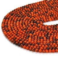 Perles rondes en turquoise orange naturelle, lisses et polies, pour la création de bijoux, vente en gros