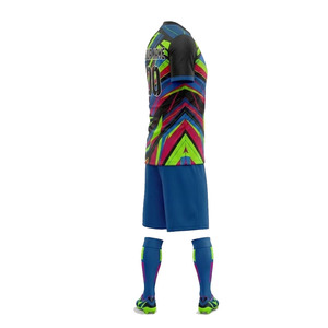 Conjunto de Camiseta de Fútbol para Hombre, Manga Corta, Estampado Geométrico Sublimado, Uniforme Deportivo de Secado Rápido, para Adultos, Todas las Temporadas, Azul, Verde, Rosa - Product Image 6