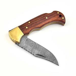 มีดพกพาเหล็กดามัสกัสอเนกประสงค์เกรดอุตสาหกรรม ขนาด 7 นิ้ว ผลิตโดย Jexmoo แบบ OEM งานแฮนด์เมด พร้อมปลอกหนัง ของขวัญวันครบรอบ - Product Image 5