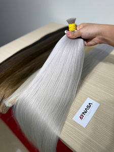 Cheveux vierges naturels vietnamiens de qualité supérieure, 100 % vierges, blond clair, en vrac, doublement étirés, prix d'usine, certifiés NASA - Product Image 4