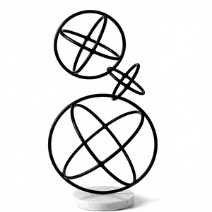 รูปปั้นทองตกแต่งสไตล์โมเดิร์นสำหรับวางบนชั้นวางหรือโต๊ะทำงาน - ดีไซน์ศิลปะนามธรรมโค้งมนที่เป็นเอกลักษณ์ - Product Image 6