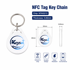 Llavero con Etiqueta NFC Personalizado CALA, ABS, NTAG213, Resistente al Agua, RFID Inteligente, con Chip NFC Programable, Blanco - Product Image 1