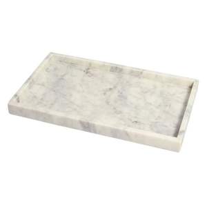 Plateau de service décoratif en marbre blanc pour une décoration intérieure chic et une mise en scène de table sophistiquée, style de cuisine moderne - Product Image 6