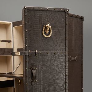 Vitrina Modular Color Vino Tinto para Sala de Estar y Uso en Hoteles, Diseño Antiguo Tradicional para Botellas de Vino - Product Image 4