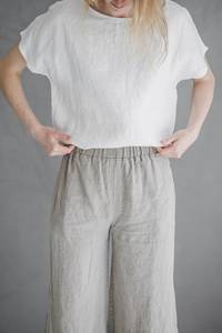 Pantalon de pyjama décontracté pour femme en lin, motif floral vintage, écologique, respirant, séchage rapide, coupe régulière, taille élastique, ODM - Product Image 5
