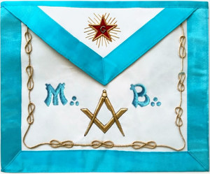 Tablier de Maître Maçonnique Rite de Franc-Maçon Groussier – Équerre, Compas et Étoile Brodés à la Main en Cuir Véritable à Coudre Personnalisé 3D Écologique - Product Image 1