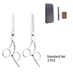 Kit de Tijeras de Peluquería de Alta Calidad en Color Plateado, 6 Piezas, Hermosos Kits de Peluquería con Estuche de Cuero con Cierre - Product Image 1