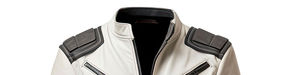 Chaqueta de Cuero para Motociclista, de Piel de Oveja Genuina, Impermeable, a Prueba de Viento, para Hombre, en Blanco y Negro, Personalizada, en Oferta - Product Image 3