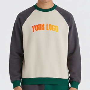 เสื้อสเวตเชิ้ตคอกลมผ้าฝ้ายแท้ 100% แบบเรียบ  พร้อมสกรีนโลโก้ตามสั่ง แขนยาว ทรงโอเวอร์ไซส์ สำหรับผู้ชาย - Product Image 1