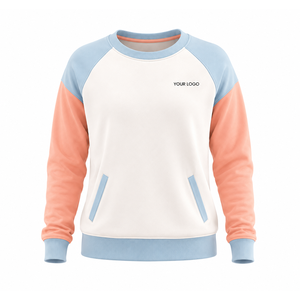 Sweat-shirt personnalisé pour femme - Poche contrastée sur la manche raglan - Pull personnalisé - Product Image 3