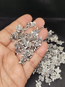 เสน่ห์ทองเหลืองเสน่ห์ดิบทอง silverfilled, Charms สำหรับ macrame และการทำเครื่องประดับ, - Product Image 3