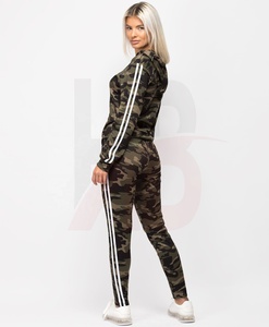 Women Camouflage Hooded <b>Tracksuit</b> Set Full Sleeve Joggers With Drawstring Pockets Autumn Casual Spandex Polyester Blend - Product Image 3