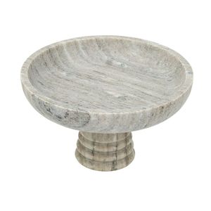Bol décoratif de luxe en marbre sur piédestal, large, en pierre, pour fruits, centre de table, service de table, salons - Product Image 6