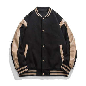 Veste varsity vintage pour homme de haute qualité, col montant, multicolore, tissu 100% coton, fermeture à boutons, veste de baseball varsity pour homme - Product Image 4