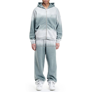 Vente en gros Ensemble sweat à capuche personnalisé lavé à l'acide Survêtement oversize en éponge française épais imprimé en 3D grande taille 100% coton pour - Product Image 4