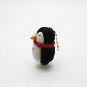 Cute <b>Wool</b> Penguin Christmas Ornament With Red Scarf And Snowflake Design - Product Image 3