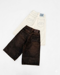 Shorts en jean baggy personnalisés pour hommes, style Y2K streetwear, délavés à l'acide, coupe ample, hip-hop, jorts à jambe large, OEM ODM, haute qualité - Product Image 2