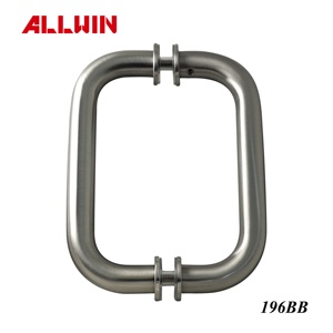 Poignée de porte moderne en verre à onglet en acier inoxydable pour les hôtels avec design graphique et capacités de conception de modèles 3D - Product Image 2