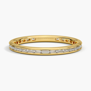 แหวนเพชรทรงบาแกตต์แบบฝังเรียงสำหรับผู้หญิง ดีไซน์ทันสมัย ทอง 10K 14K 18K เงิน 925 935 ชุบโรเดียม เหมาะสำหรับวันครบรอบ - Product Image 3