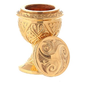 Traditional Brass Holy Oil Lamp Incense Burner With Lid Round Handmade Indoor Tabletop Decor Living Room used Church <b>Home</b> - Product Image 1