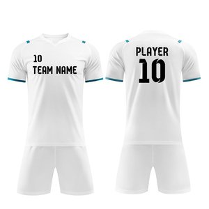 Maillot de football personnalisable de haute qualité, respirant, avec cordon de serrage, logo personnalisé, nom d'équipe, couleurs et tailles personnalisées, unisexe adulte, 100% coton - Product Image 1