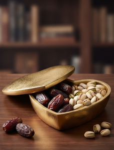 Luxury Gold <b>Heart</b> <b>Shaped</b> Metal Date And Dry Fruit Storage <b>Box</b> Romantic Gift Container With Matching Lid - Product Image 5