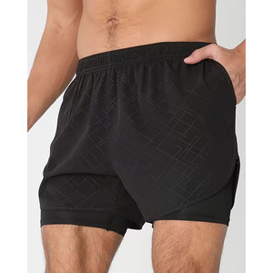New Men'S Running Shorts Fitness Quick-Drying Black Double <b>Layer</b> Shorts Men Sport Workout Training Bodybuilding Short Pants - Product Image 1