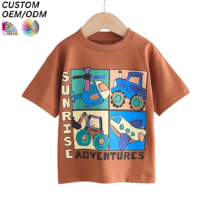 T-shirts amples rayés color block personnalisés pour enfants, garçons, été, 100 % coton, grande taille, col rond, manches courtes, décontractés - Product Image 5