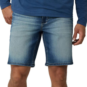 High Quality <b>Mens</b> Vintage Washed Breathable Denim Straight Loose Fit Knee Length Summer Casual Lace <b>Jeans</b> Shorts - Product Image 3