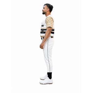 Maillot de baseball personnalisé 100 % polyester à rayures, séchage rapide, avec un seul bouton, uniforme d'équipe pour jeunes clubs amateurs, étiquette OEM - Product Image 3
