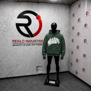 Green Graphic Pullover Hoodie With Bold <b>White</b> Graffiti Lettering Textured Oversized Streetwear <b>Sweatshirt</b> Casual Urban Fashion - Product Image 3