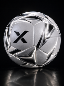 Ballon de football réfléchissant personnalisé X |   Blanc Noir Or |   Logo X |   Fabricant OEM ODM |   Design haut de gamme |   Qualité supérieure - Product Image 2