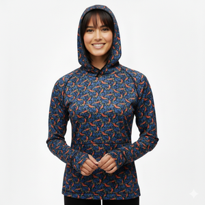 Chaqueta con Capucha para Mujer, Unisex, con Estampado Blue Chili, Transpirable, Talla Grande, de Secado Rápido, UPF 50, Ropa Deportiva para Exteriores, Sudadera con Capucha Sublimada para Pesca - Product Image 1