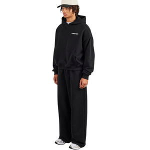 Mens <b>Two</b> <b>Piece</b> Hooded Tracksuit Pullover Hoodie Kangaroo Pocket Elastic Waist Wide Leg Trousers Relaxed Casual <b>Lounge</b> Outfit <b>Set</b> - Product Image 4