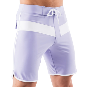 Shorts de bain pour hommes, blanc lavande, à séchage rapide, avec cordon de serrage, légers, pour sports nautiques - Product Image 4