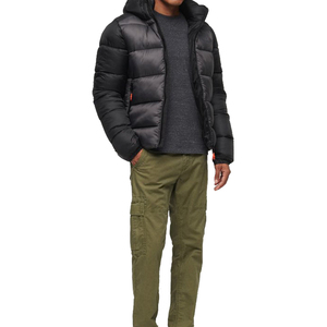 Wholesale Outdoor Wear Unisex Puffer <b>Jacket</b> 100% Nylon Stand Collar Hooded Thick Plus Size Custom Logo Design Cheap Price - Product Image 1