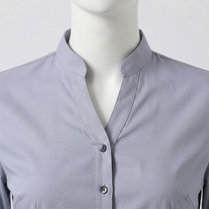 2026 Latest Plus Size Women's Embroidery Button Blouse Customized Cotton Bamboo Fiber Yarn Dyed Plaid Office Breathable - Product Image 3