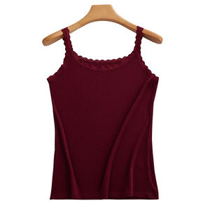 Camisetas de Tirantes para Mujer, Estilo Veraniego, Acanaladas, Ligeras, Lisas, Transpirables y Sostenibles para Decoración - Product Image 3