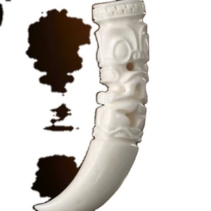 DIFFRANT Collar de marfil de imitación PANDANE Colgante de dientes de dragón Cool man Gargantilla Retro Joyería estilo tribal Collar de hueso - Product Image 3