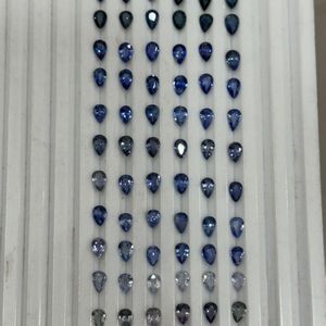 พลอยไพลินสีน้ำเงินธรรมชาติทรงลูกแพร์ 6x4 มม. เกรด AAAA พลอยหลวม ไลท์ทูดาร์คเชดด์ เหมาะสำหรับทำสร้อยคอและกำไลข้อมือ ผ่านการอบความร้อนจากศรีลังกา - Product Image 3