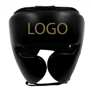 Protector de Cabeza de Boxeo de Cuero PU Negro, Equipo de Protección Unisex para Adultos, Casco Deportivo con Cierre de Hebilla, Color Sólido - Product Image 1