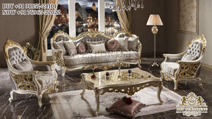 Juego de sofás de estilo francés asequible para hogares americanos Juego de sofás tallados pesados clásicos Juego de sofás elegantes con tallado pesado - Product Image 4