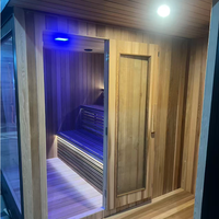 Sauna électrique moderne personnalisé en bois massif et salle de douche froide pour utilisation en parc