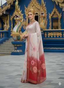 ชุดเสื้อส่าหรีผ้าไหมพรีเมียมพร้อมสวมใส่ ชุดแบบดั้งเดิมของอินเดีย/ปากีสถาน สำหรับงานปาร์ตี้ งานแต่งงาน งานดิวาลี ความยาวคลุมเท้า ไม่ยับ แห้งเร็ว - Product Image 2