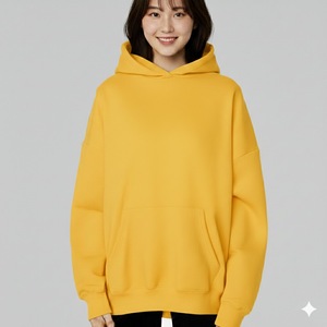 Sudadera con Capucha Bordada para Mujer, Estilo Urbano, Gruesa, 100% Algodón, Mangas Largas, para Otoño e Invierno - Product Image 6