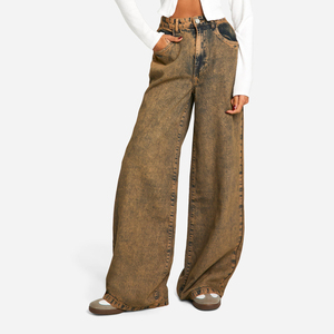 Jeans de Mezclilla para Mujer, Cintura Alta, Corte Recto, Estilo Desgastado, 100% Algodón, Tallas Grandes, Transpirables y Ecológicos, con Logotipo Personalizado, Último Modelo 2026 - Product Image 5