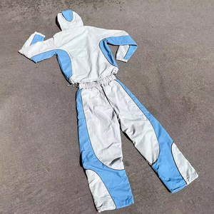 Conjunto Deportivo Personalizado de Alta Calidad con Chaqueta con Cierre y Pantalones Deportivos de Nailon con Bloques de Color, Cortavientos para Hombre, Ropa Casual - Product Image 2